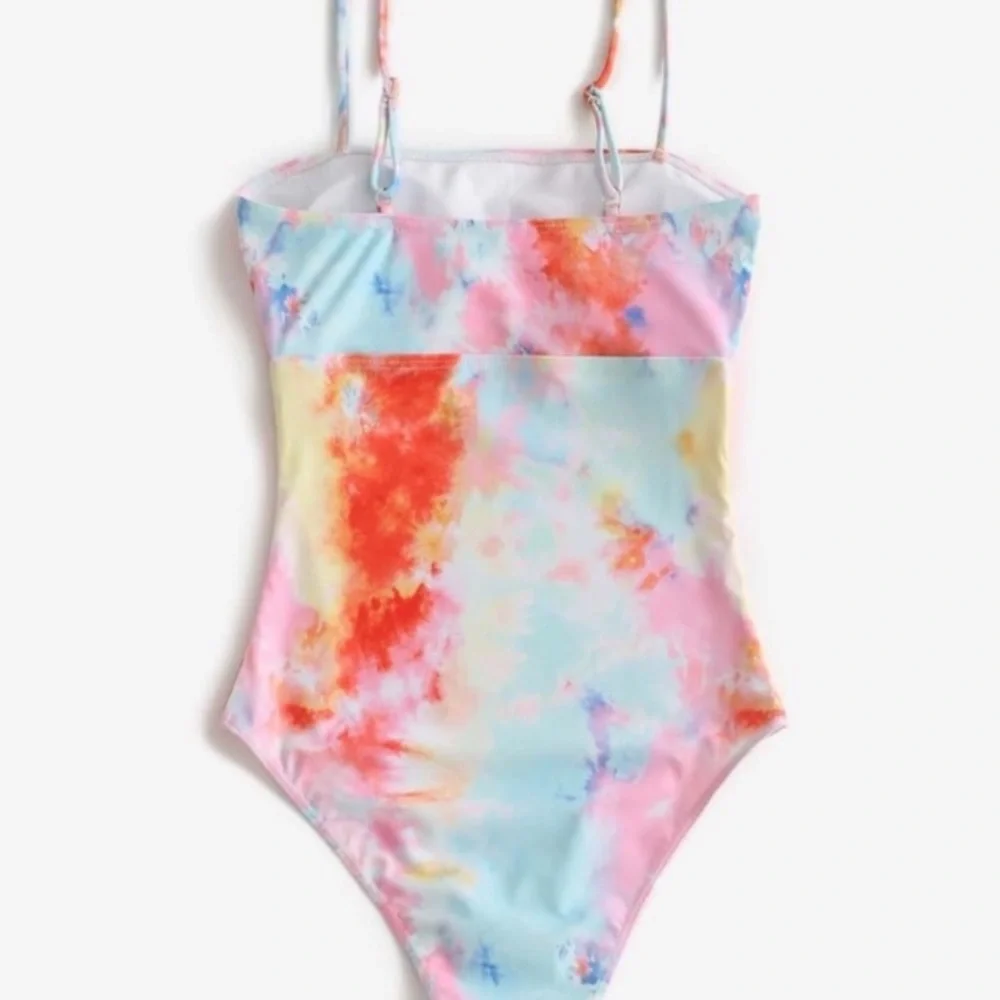 Boho tie dye cut out mokokiji swimsuit - Picture 4 of 9